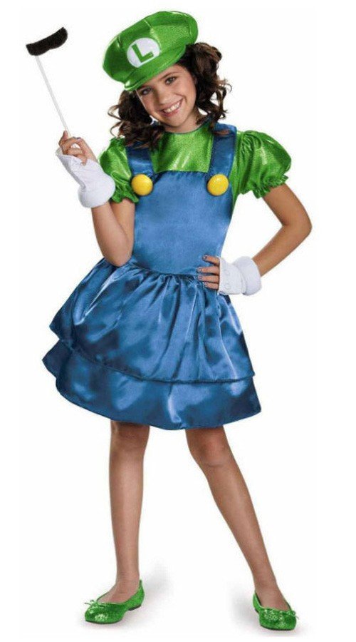 Børn Super Mario Luigi Kostume Blikkenslager Kostume til Pige