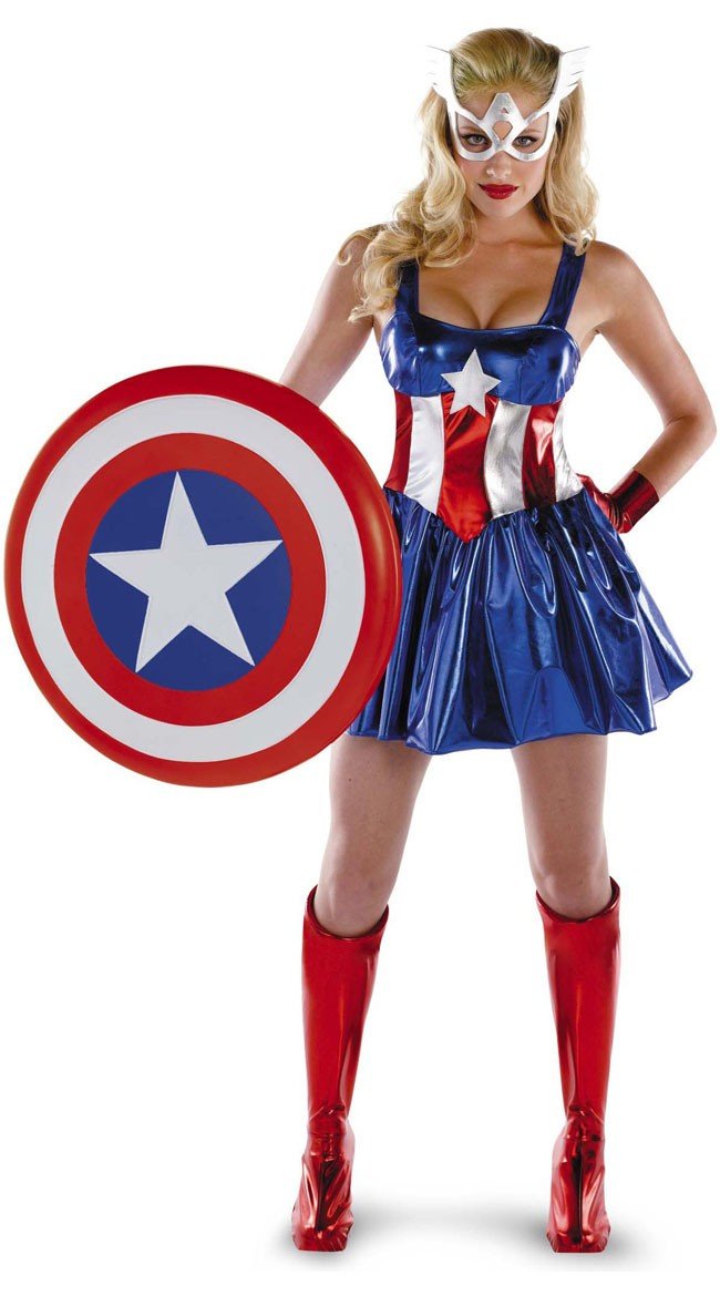 Kvindelige Captain America Kostume Superhelte Kostumer