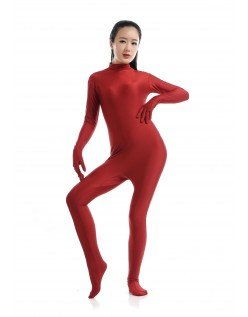 Lycra Spandex Skinsuits til Dame Second Skin Kostume Mørkerød