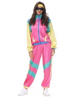 Dame 70'Er Disco Kostume Voksne Retro Rock Træningsdragt Campinghabit Kostume 5091