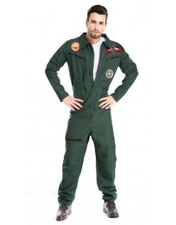 Top Gun Kostume Til Manden Pilot Jumpsuit