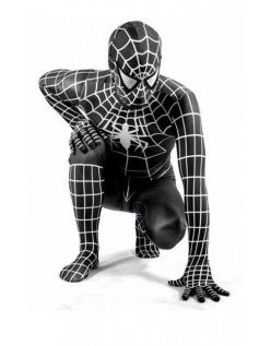 Klassisk Lycra Spiderman Kostume Til Voksne Sort