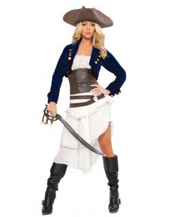 Deluxe Kolonial Pirat Kostume Kvinder