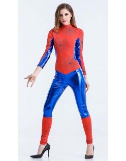Blå Spidergirl Kostume Superhelte Kostume Jumpsuit