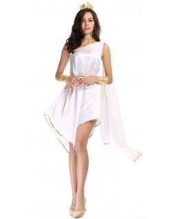 Romersk Kostume Hvid Græsk Gudinde Kostume